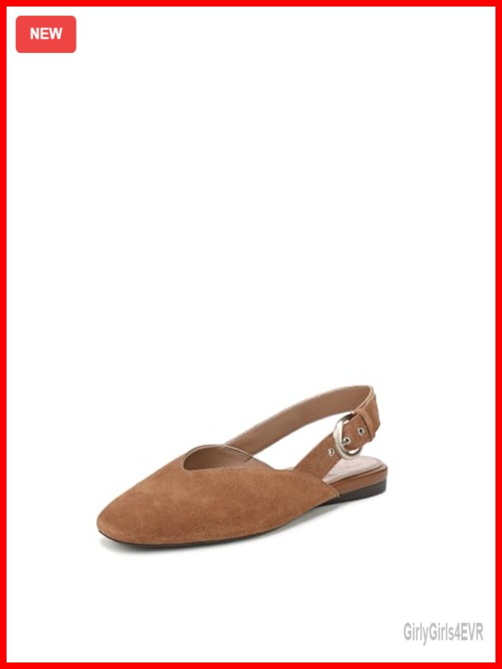 Naturalizer Crystal Suede Slingback Flats Square Toe Comfort